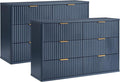 LEYAOYAO Fluted 6 Drawers Dresser Set of 2, Curved Profile Design, Dresser TV by LEYAOYAO-Findtheshiningpointofyourideallife%EF%BC%81