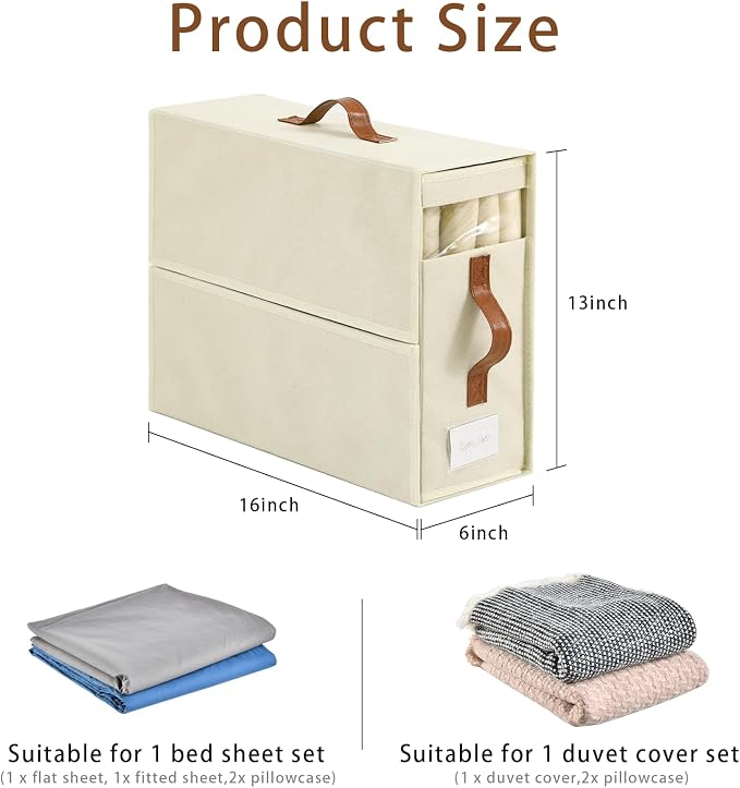 Bed Sheet Organizers and Storage, 8 Pack Linen Closet Organizers, Foldable - Image 2