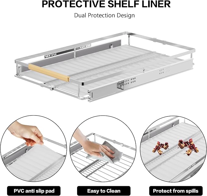 Pull Out Cabinet Drawer Organizer, Heavy Duty Slide Out Pantry Shelves Sliding - Image 2