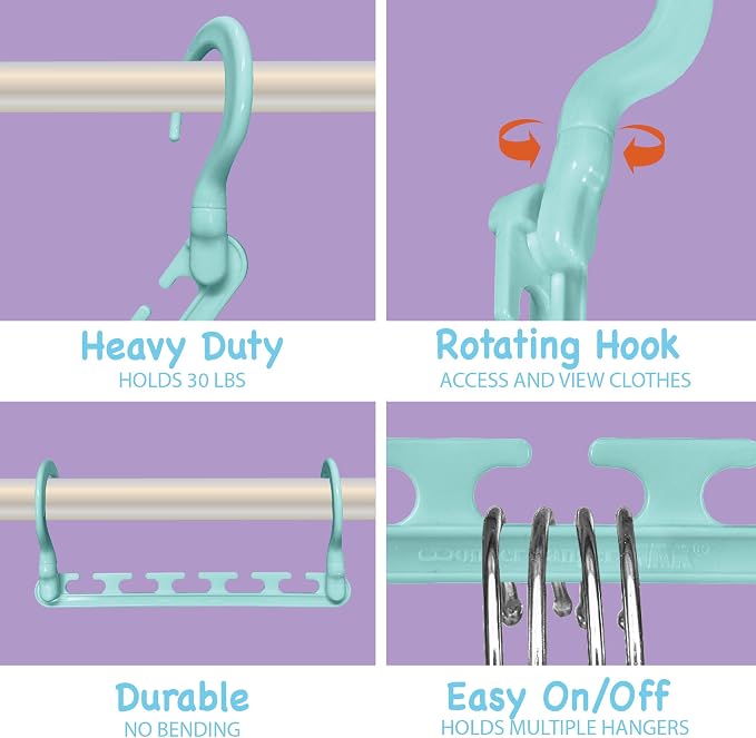 Wonder Hanger Max 10-Pack Space Saving Hangers, Reinforced Hooks Swivels 360° - Image 3
