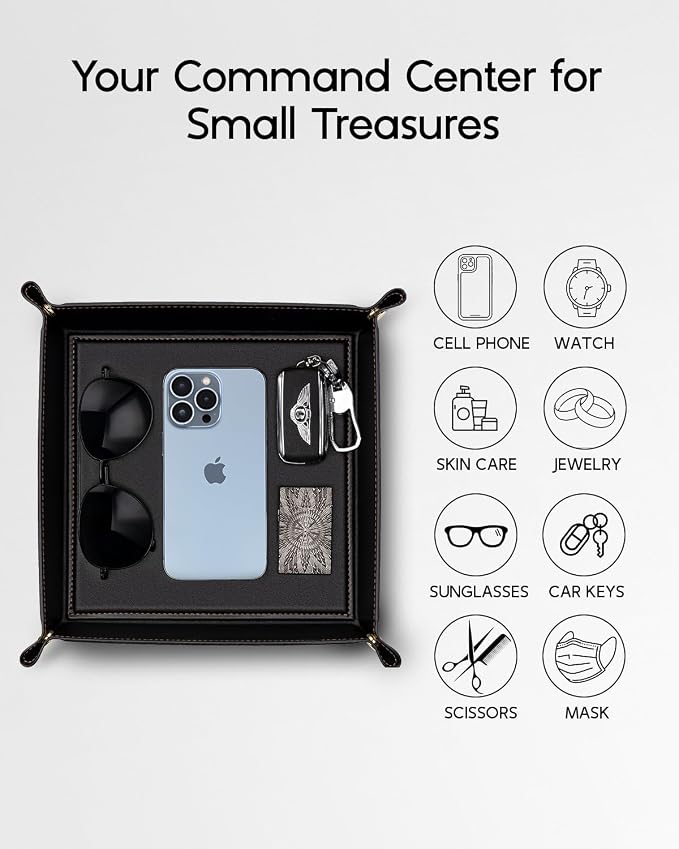 Vlando Valet Tray for Men Women, Nightstand Organizer Vanity Catchall Holder - Image 2