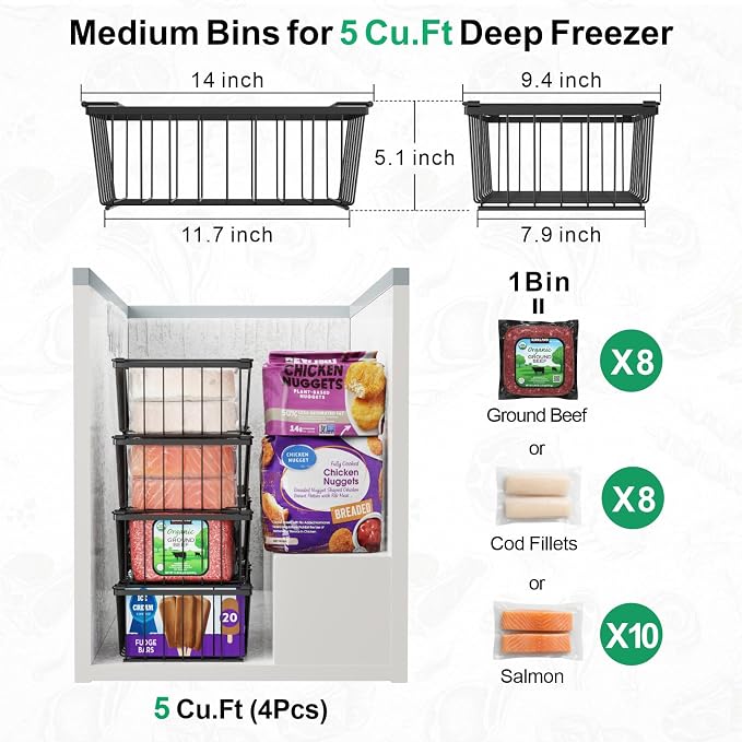 iSPECLE Chest Freezer Organizer Bins - Image 2