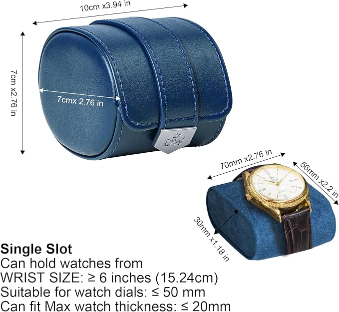 DUKWIN Watch Roll, Vegan Leather Travel Single Watch Case Organizer - Image 4