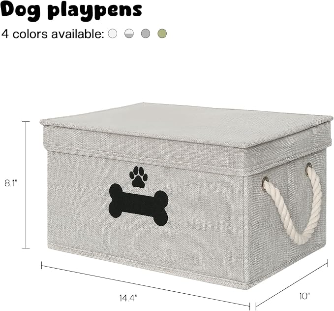Dog Toy Basket with Lid, Dog Basket - Image 6