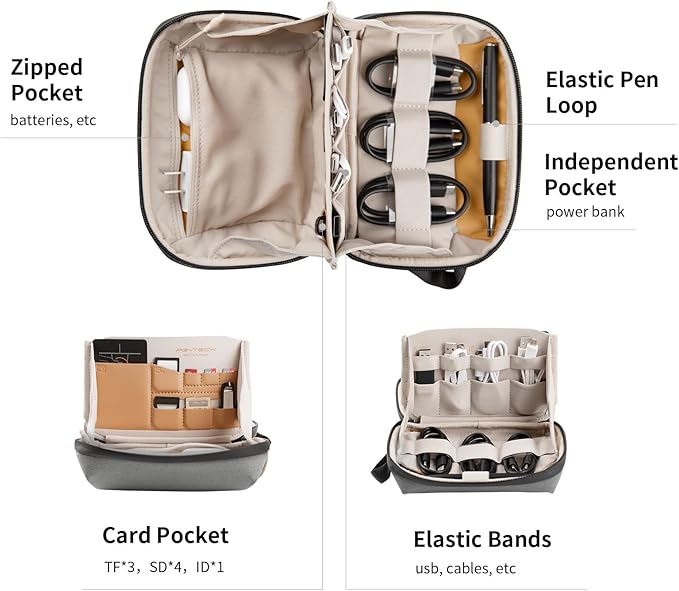 PGYTECH Mini Travel Tech Organizer, Waterproof Tech Pouch, Electronics - Image 3
