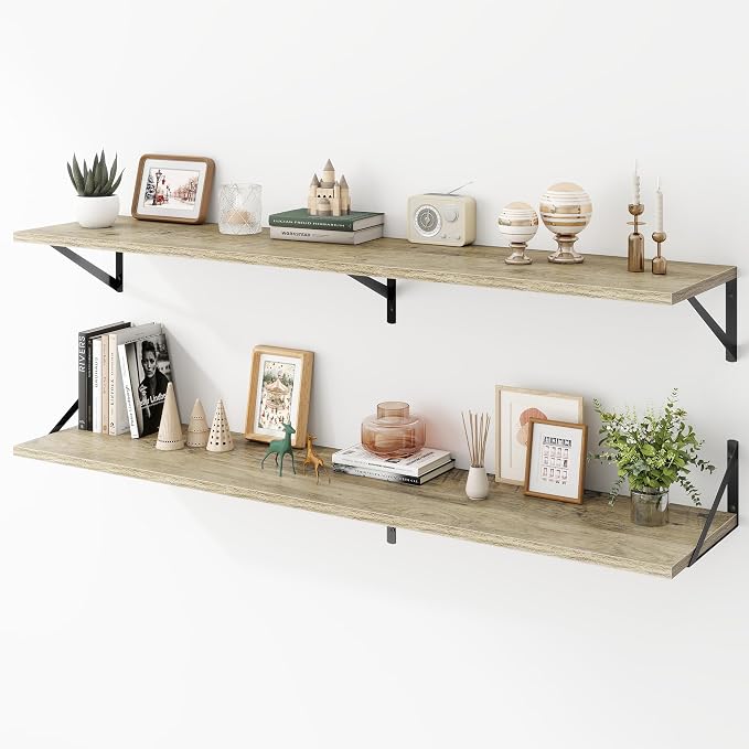 Deep Floating Shelves Wall Mounted, Living Room, Office by Acovy