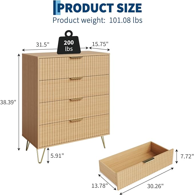 Garvee Fluted Dresser for Bedroom - Image 2