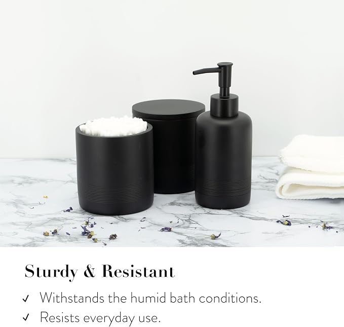 ZCCZ Black Matte Bathroom Accessories Set 6 Pieces - Image 5