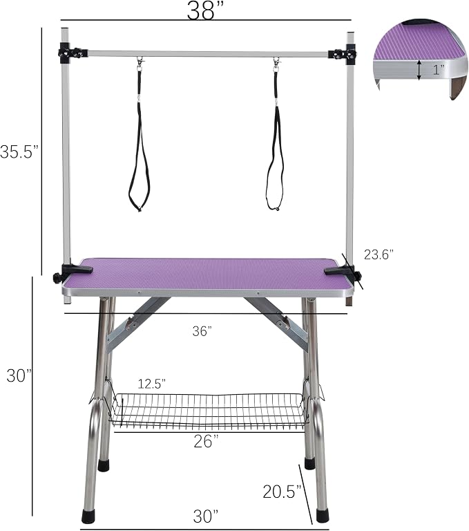 36" Dog Grooming Table Foldable Pet Grooming Tables - Image 2