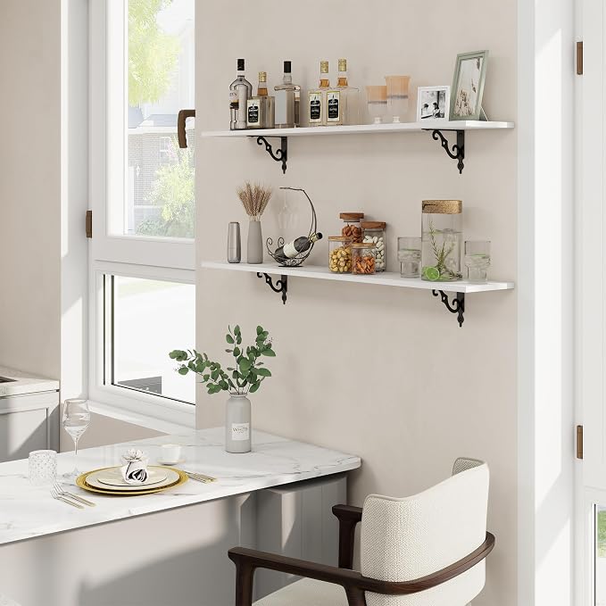 RICHFOCUS Floating Shelves for Wall Decor, 47.3W x 8D Shelves Set of 2 - Image 2