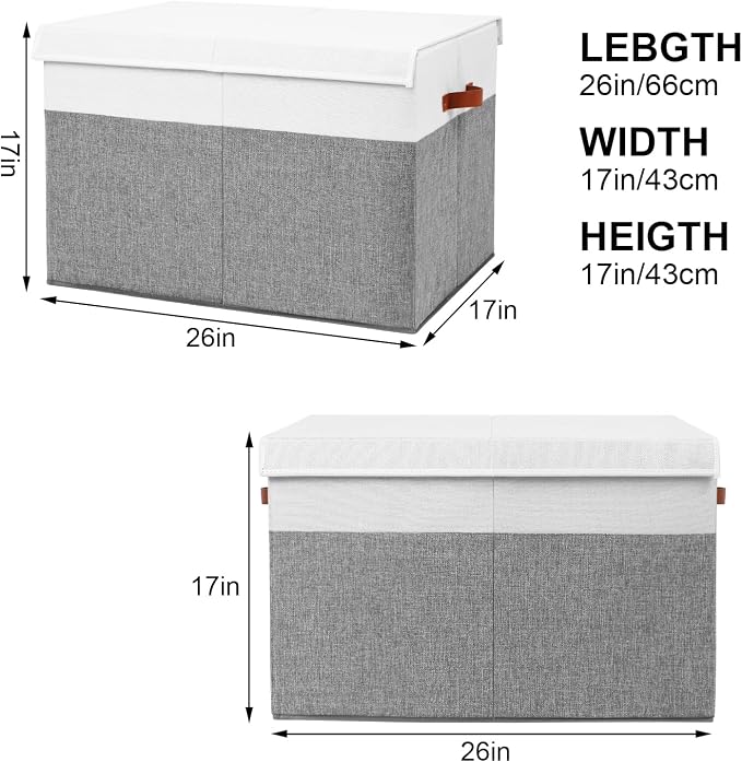 Large Toy Storage Box with Lid, Sturdy Toys Storage Chest Bin Organizer Basket - Image 4