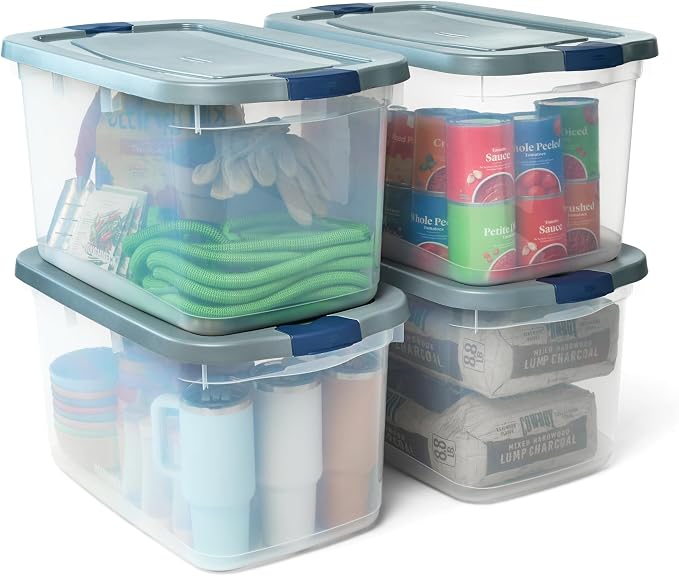 Rubbermaid Roughneck Clear 66 Qt/16.5 Gal Storage Containers, Visible Base by Rubbermaid
