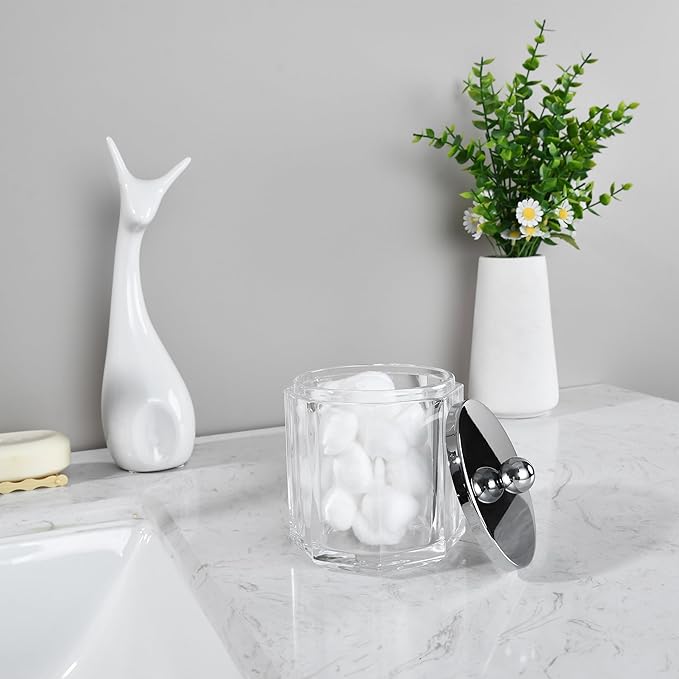 Clear Transparent Apothecary Octagional Shaped Glass Canister Jar - Image 5