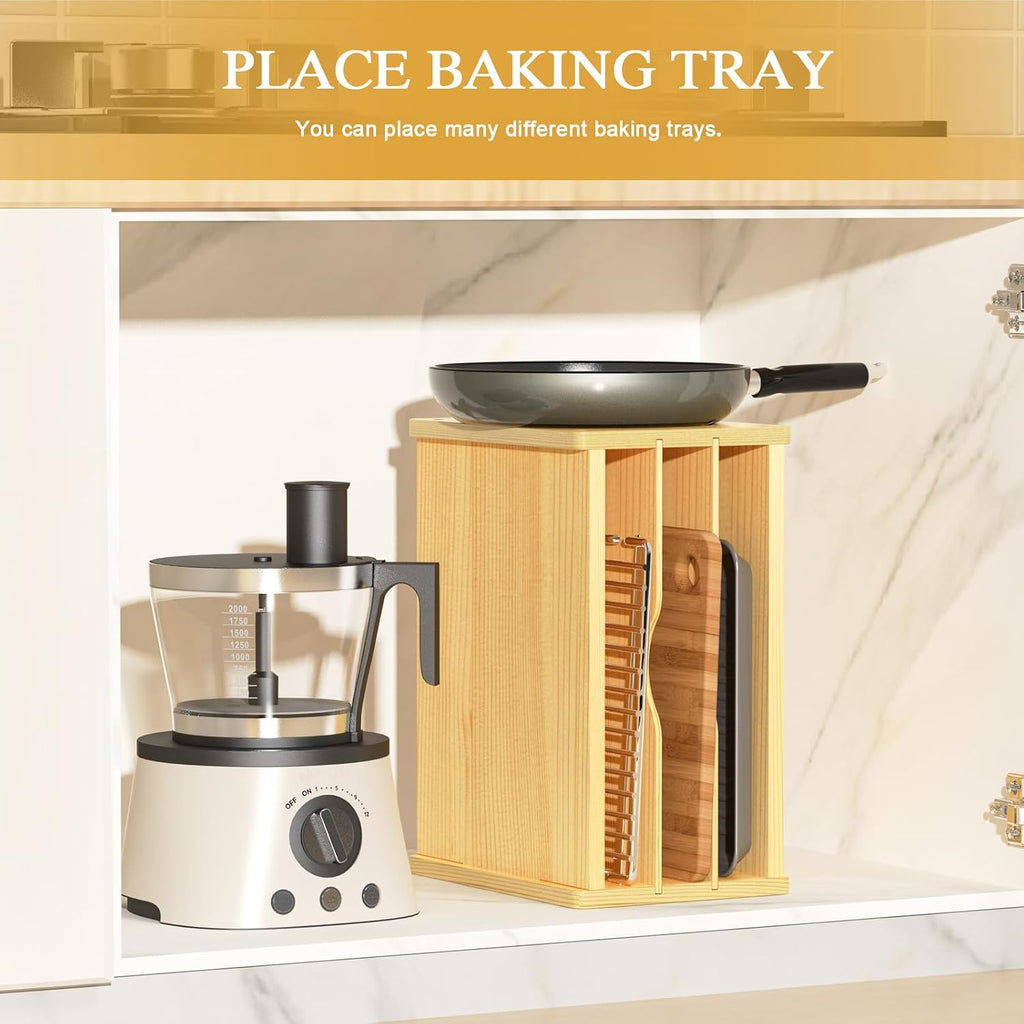 4 Tier Tray Dividers for Cabinets, Kitchen Vertical Baking Sheet
