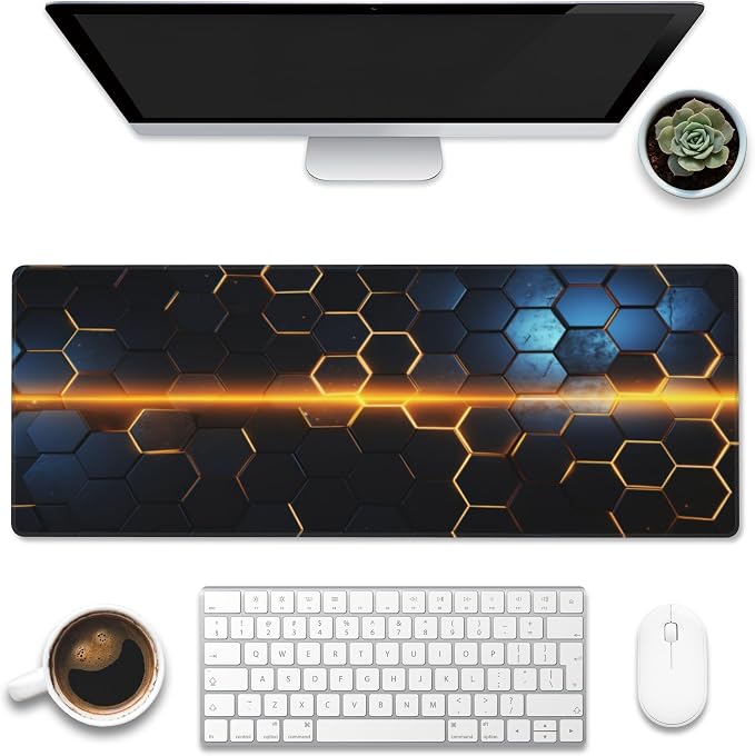 Large Gaming Mouse Pad for Desk, Honeycomb Technology Desk Pad, Extended by Eflxamz