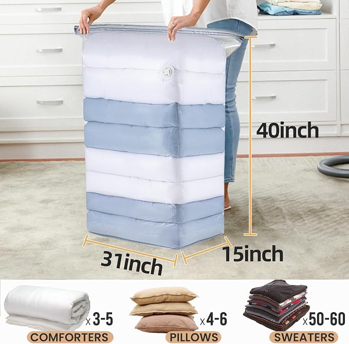 TAILI 8 Pack Vacuum Storage Bags, Jumbo Cube, Large Vacuum Seal Bags - Image 3