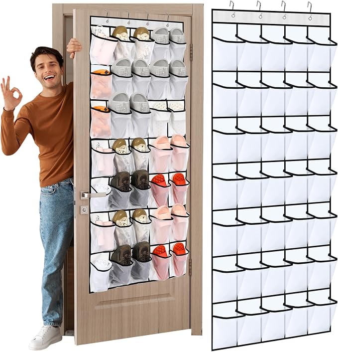 Windyun 2 Pcs 70 Large over The Door Shoe Organizer Hanging Shoe Rack - Image 7