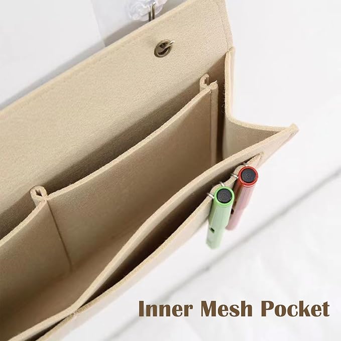 Bedside Caddy, 5 Pockets Felt Bedside Storage Organizer, Hanging Storage - Image 3