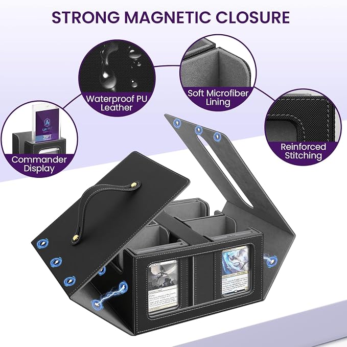 Trading Card Storage Box with Commander Display, Holds 400+ Double-Sleeved Cards - Image 5