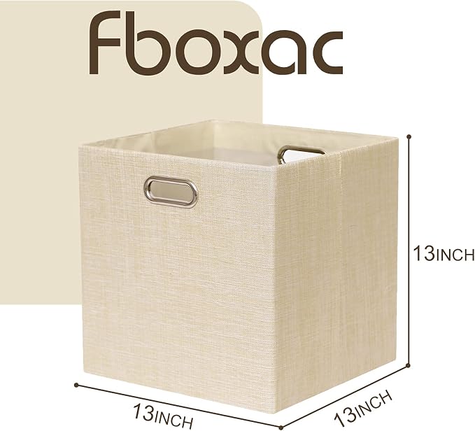Cube Storage Bins 13×13 Inch Linen Foldable Box - Image 3