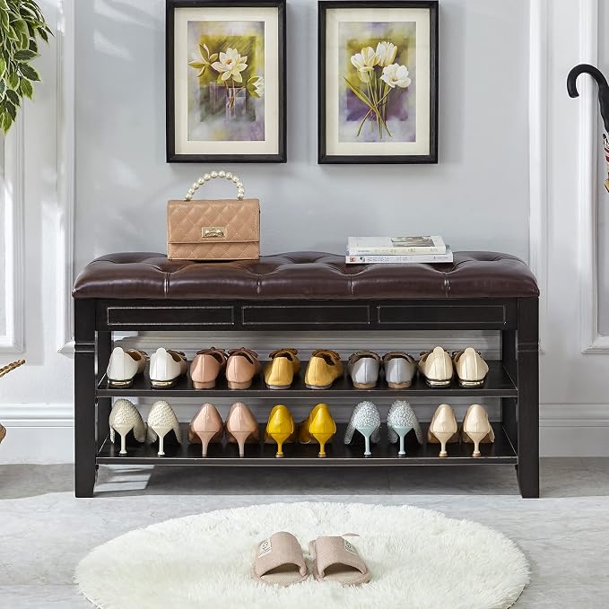 LEILISI Shoe Bench, Storage Rack Organizer - Image 5
