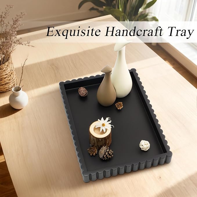 YMXYJM-Scalloped Coffee Table Tray，Ottoman Tray - Image 7