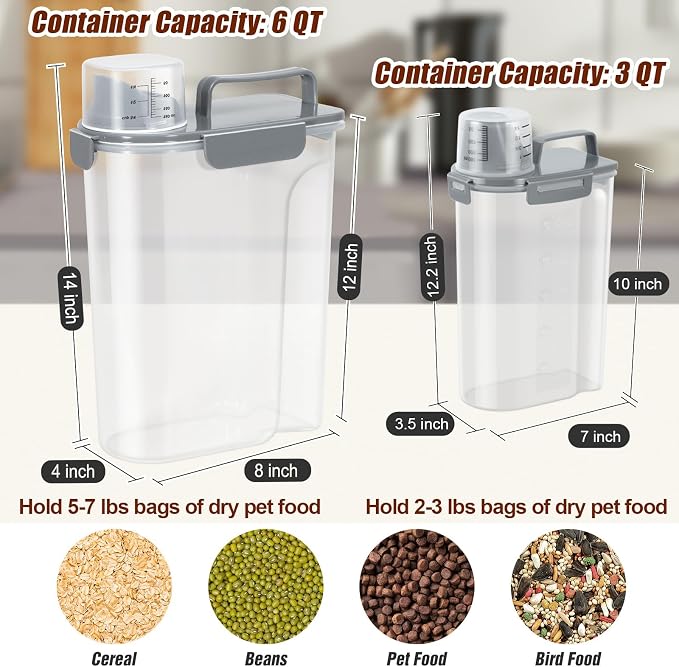 TBMax Dog Food Storage Containers 2 Pack 8 to 10 Lbs, Airtight Pet Food - Image 2