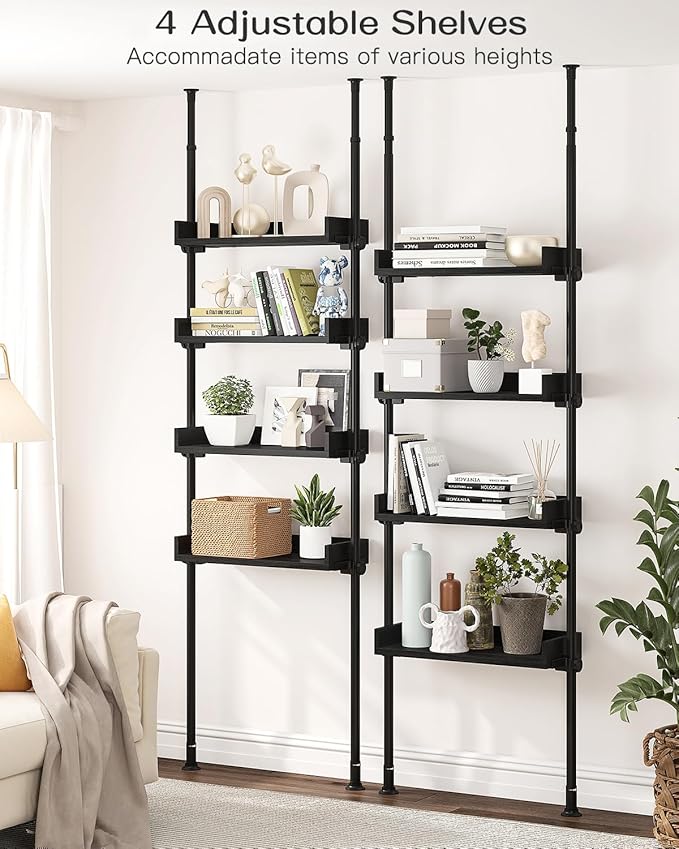 ALLZONE 4 Tier Over The Toilet Storage, Adjustable Wood Over Toilet Bathroom - Image 6