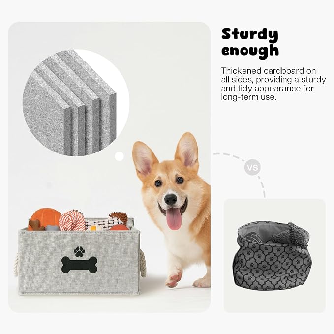 Dog Toy Basket with Lid, Dog Basket - Image 5