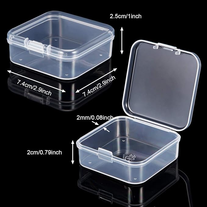 SATINIOR 24 Packs Small Clear Plastic Beads Storage Containers Box - Image 2