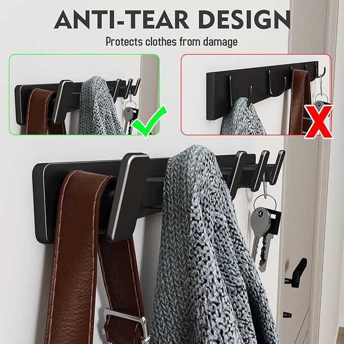 Black Coat Rack Wall Hooks for Hanging Heavy Duty Door Hooks - Image 7
