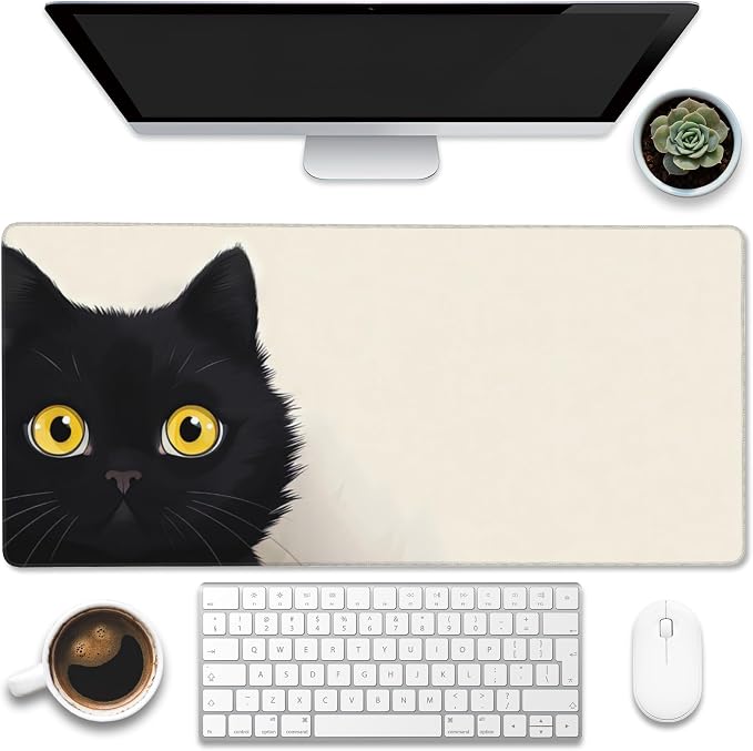 Desk Pad, Cute Cat Large Gaming Mouse Pad by Eflxamz