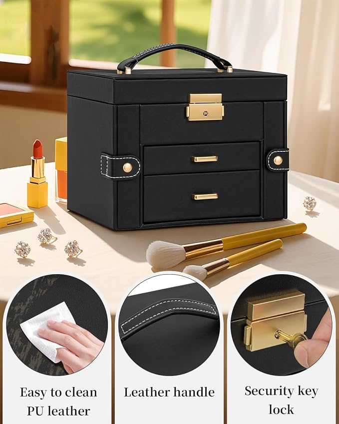 TORIBIO Jewelry Box for Women, Leather Jewelry Organizer - Image 7