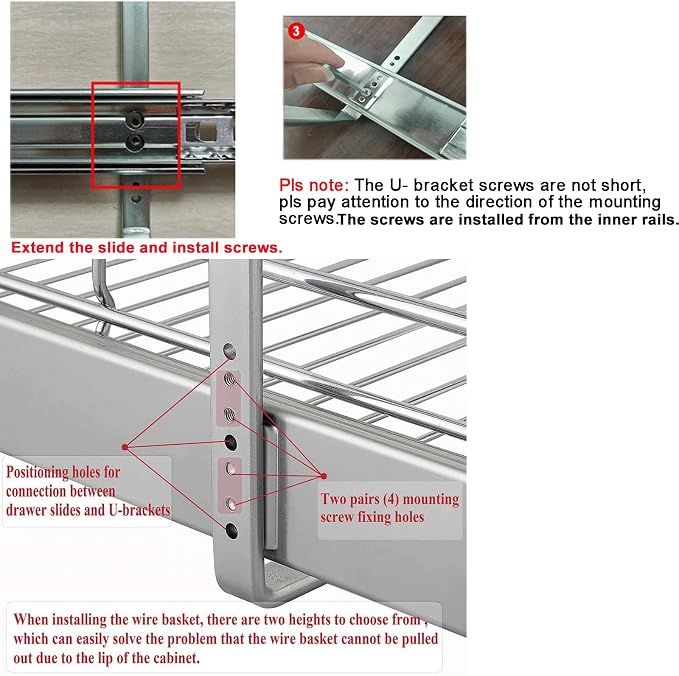 DINDON Pull Out Cabinet Organizer, Heavy-Duty Metal Sliding Drawer Shelf - Image 5