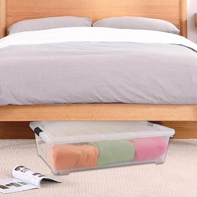 3 Packs 50 Quart Plastic Under Bed Storage Container Bins - Image 7