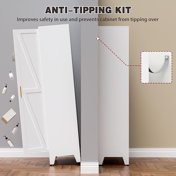 71" Tall Metal Pantry Cabinet, Kitchen Storage Cabinet - Image 6