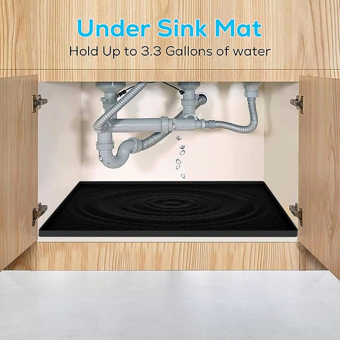 Under Sink Mat for Kitchen, Silicone Waterproof Liner, Flexible Organizer Tray - Image 5
