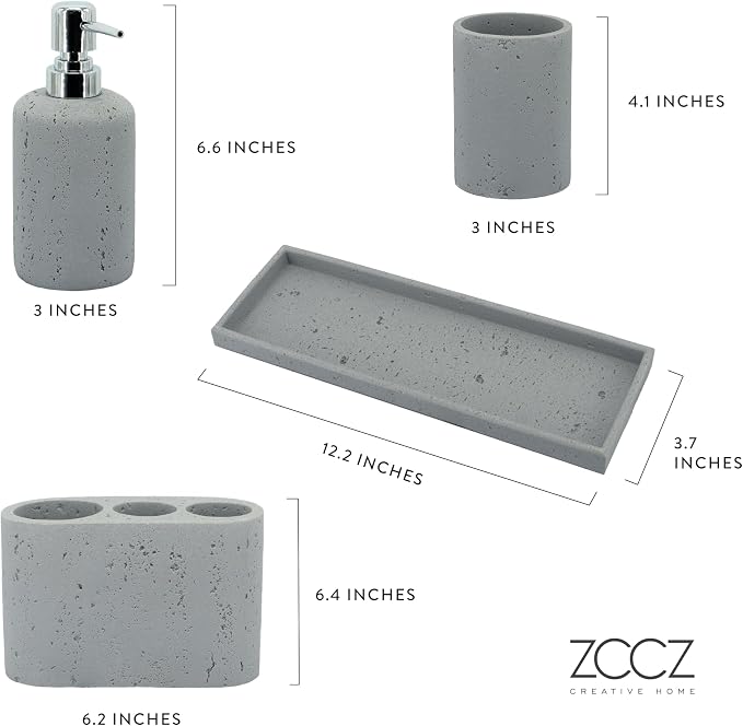 ZCCZ -Beige Bathroom Accessories Set 4 Pcs - Image 7