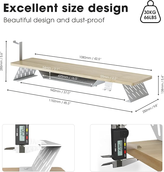 Fenge Dual Monitor Stand, 42.5 Inch Monitor Riser - Image 5