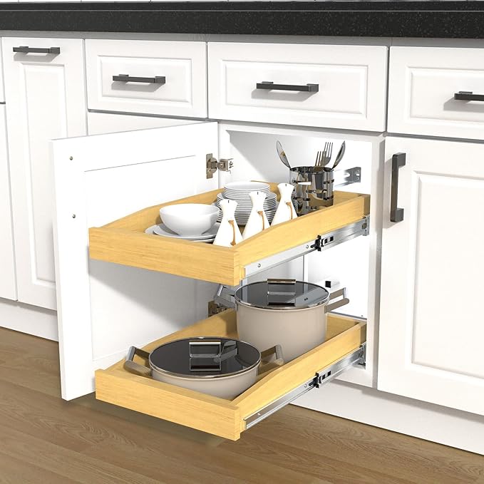 2 Tier Pull Out Cabinet Organizer - Image 9