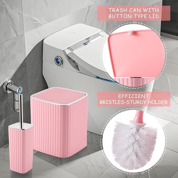 Pink Bathroom Accessories Set - Image 8