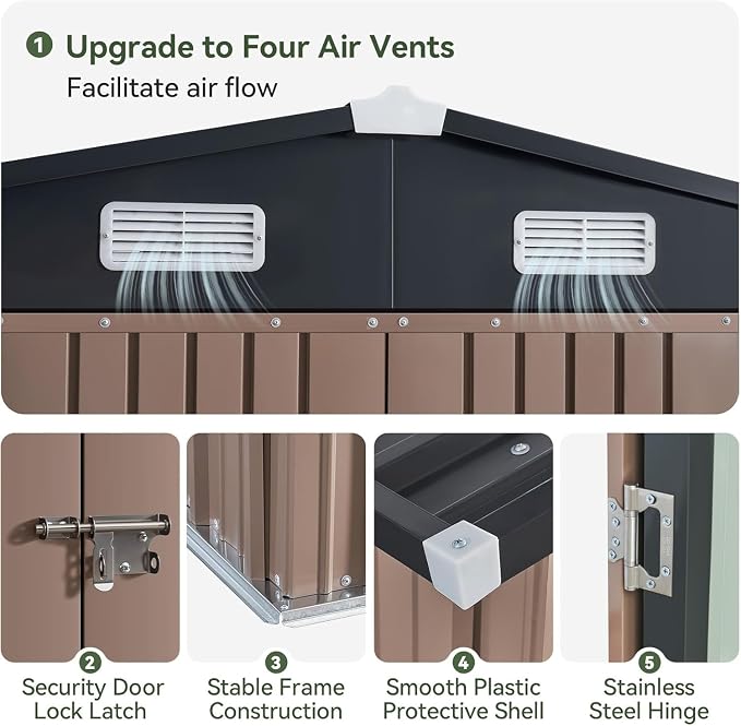 Aoxun 10 x 8FT Outdoor Storage Shed - Image 3