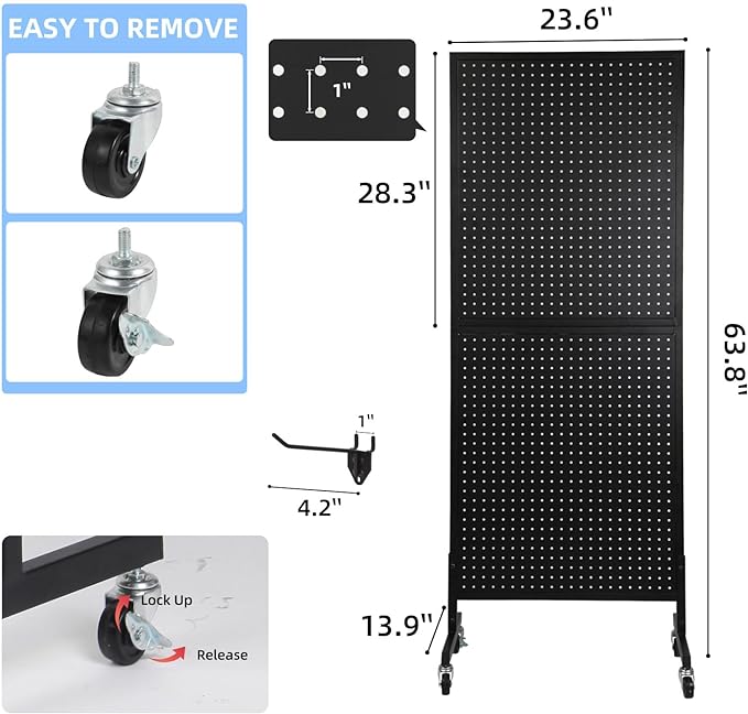 2'x 5' Standing Pegboard Display - Image 2