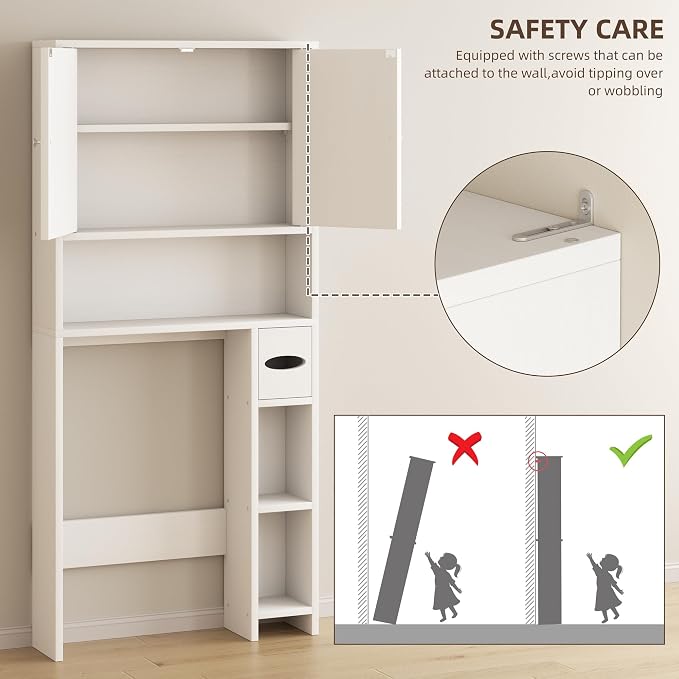 Shintenchi Over The Toilet Storage Cabinet, Bathroom Storage Cabient - Image 6