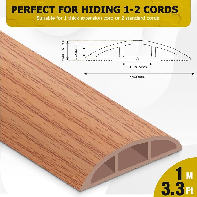 Floor Cord Cover 3.3FT Cord Covers - Image 2