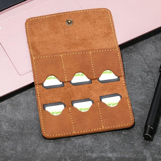DOITOOL 2pcs Retro PU Memory Card Case Holder Organizer Secure Snap Closure - Image 5