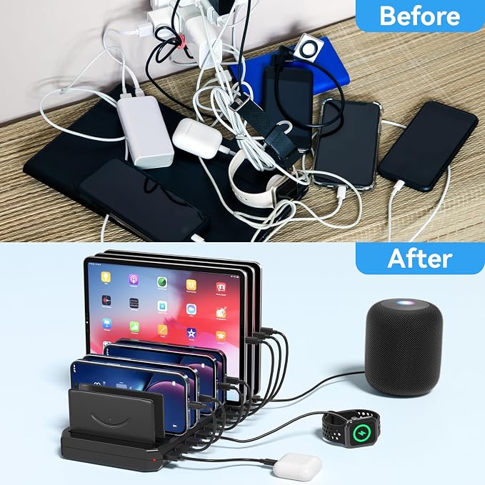 Charging Station for Multiple Devices, Charging Station for iPhone Apple Watch - Image 3