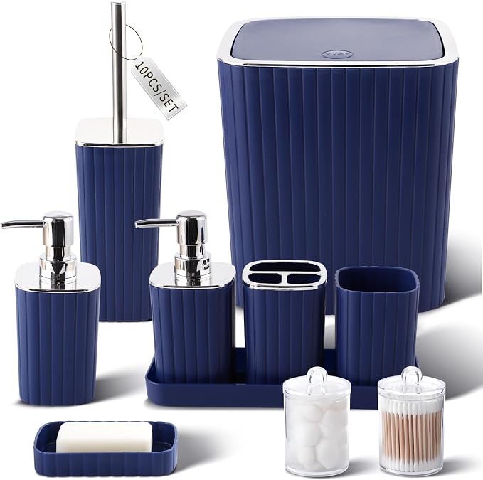 Navy Blue Bathroom Accessories Set by BetterbathroomwithXLHOME