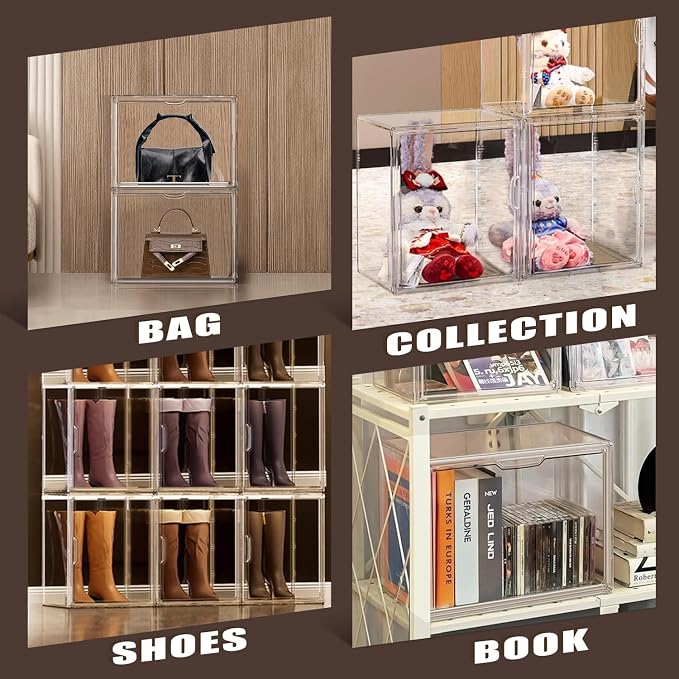5 Pack X-Large Acrylic Shoe Box Size 14, Figure Collectibles Showcase, Fit - Image 5
