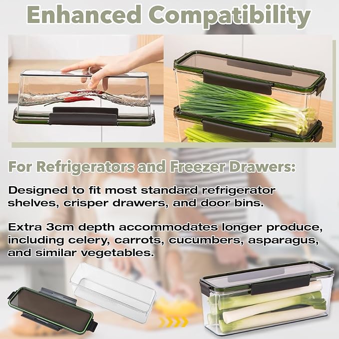 Upgraded Celery Keeper for Refrigerator – 3cm Deeper, BPA-Free Vegetable - Image 4